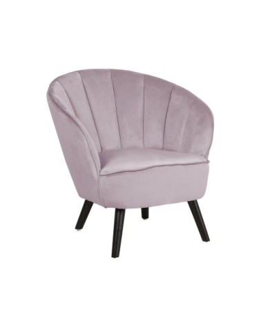 Fauteuil en velours rose