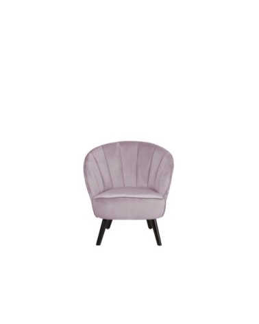 Fauteuil en velours rose