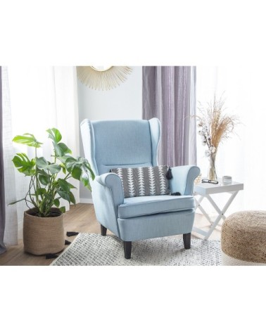 Fauteuil en tissu bleu clair