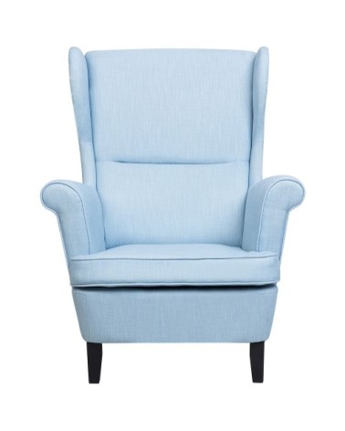 Fauteuil en tissu bleu clair