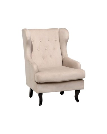 Fauteuil en velours beige