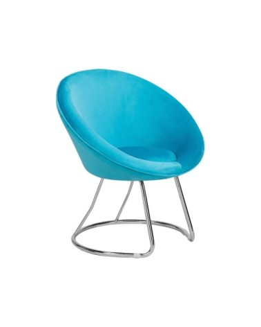 Chaise en velours turquoise