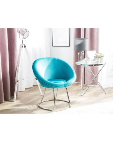 Chaise en velours turquoise