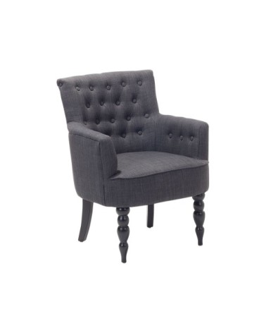 Fauteuil tapissé en tissu gris foncé