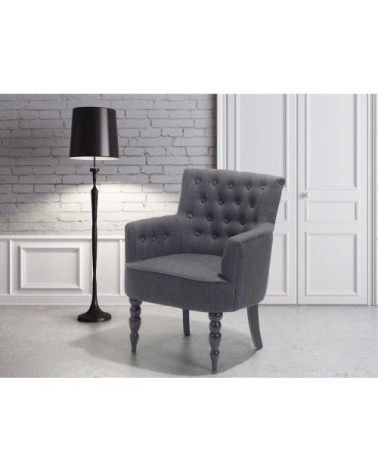 Fauteuil tapissé en tissu gris foncé