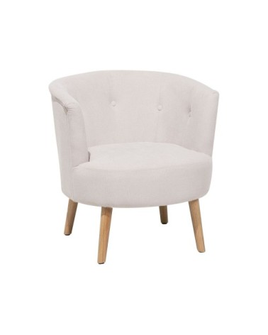 Fauteuil club en tissu blanc cassé