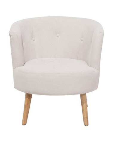 Fauteuil club en tissu blanc cassé