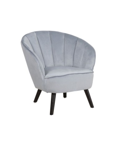 Fauteuil en velours gris clair