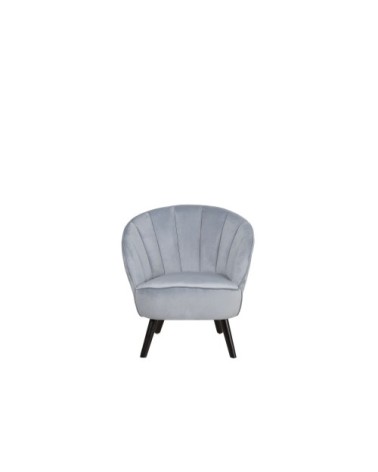 Fauteuil en velours gris clair