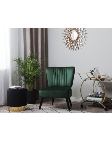 Fauteuil en velours vert