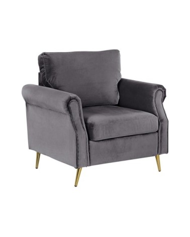 Fauteuil en velours gris