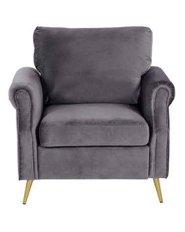 Fauteuil en velours gris