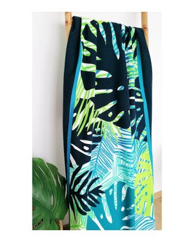 Serviette de plage microfibre Tropical Leaves 90x170 220g/m²