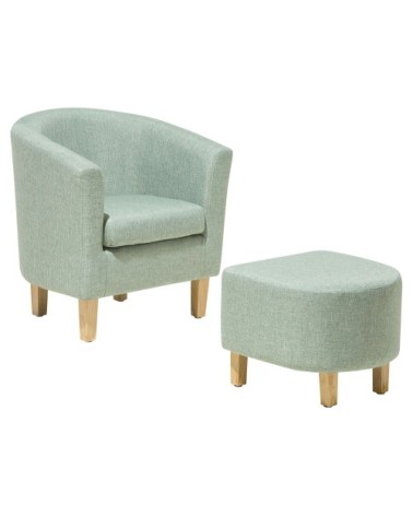 Fauteuil club en tissu vert clair