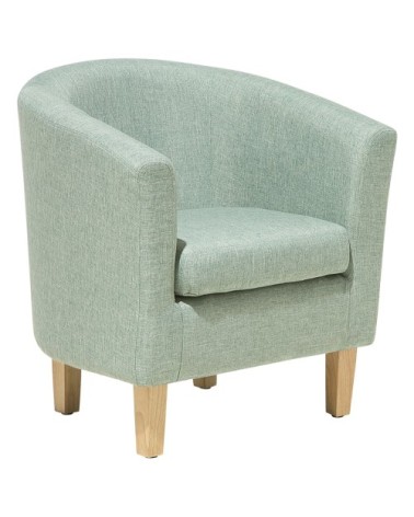 Fauteuil club en tissu vert clair