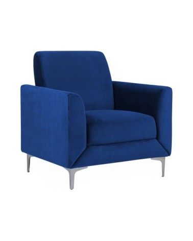 Fauteuil en velours bleu marine