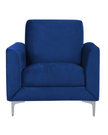 Fauteuil en velours bleu marine