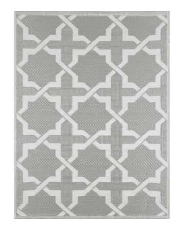 Tapis extérieur gris au motif azulejo 120x160