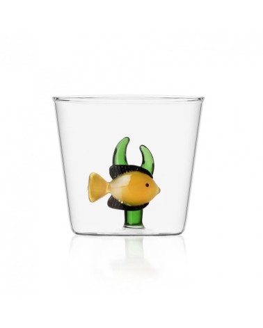 Verre tumbler poisson jaune