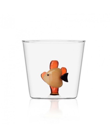 Verre tumbler poisson orange