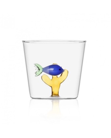 Verre tumbler poisson bleu