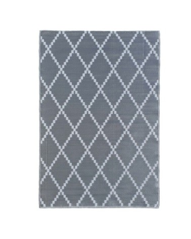 Tapis outdoor tressé recto/verso polypropylène gris 120 x 160 cm