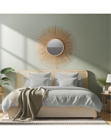 Housse de couette satin de coton gris clair 240x220