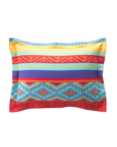 Taie d'oreiller rectangulaire en coton multicolore