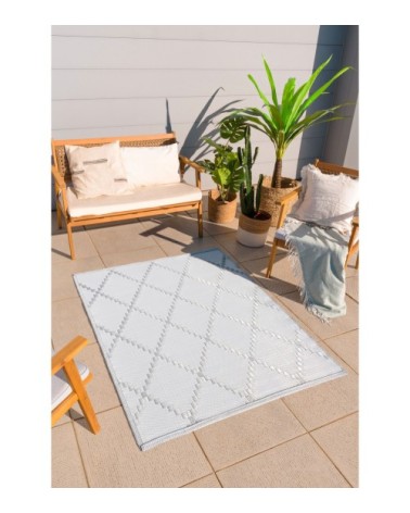 Tapis outdoor tressé recto/verso polypropylène noir 150 x 220 cm