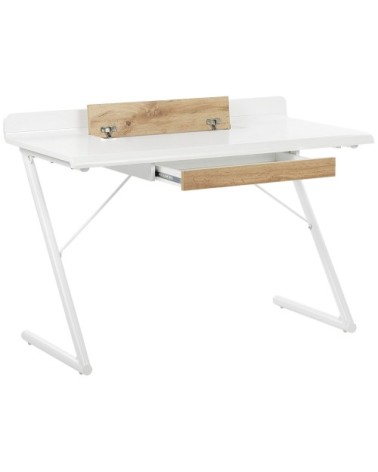 Bureau blanc effet bois clair 120 x 60 cm