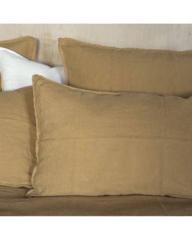 Taie d'oreiller lin lavé mastic 50X70 CM