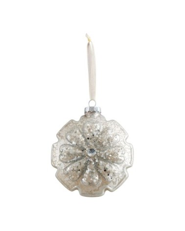 Déco Fleur de Noël en verre mercurisé - Grand modèle