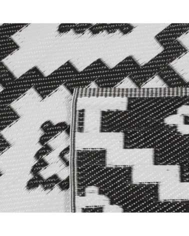 Tapis extérieur noir au motif treillis 180x280