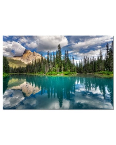 Tableau alu dibond lac bleu émeraude 120x80cm