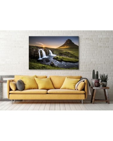 Tableau plexiglas cascade o - kirkjufell islande 100x60cm
