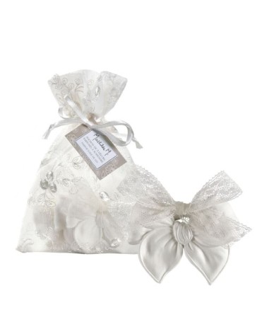 Pochon de 3 décors parfumés nœud - voile de lin