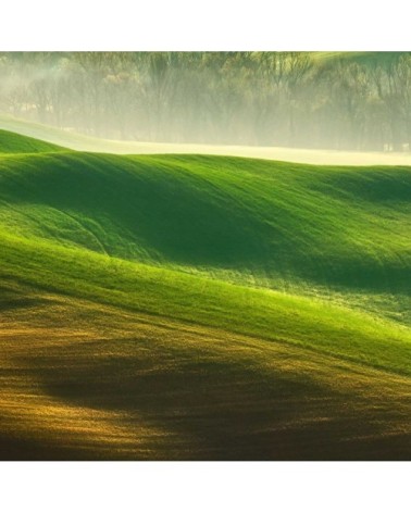 Tableau alu dibond nature collines brumeuses 120x80cm