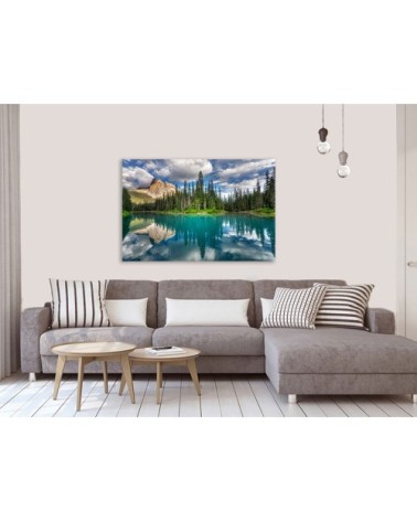 Tableau lac bleu émeraude toile imprimée 120x80cm