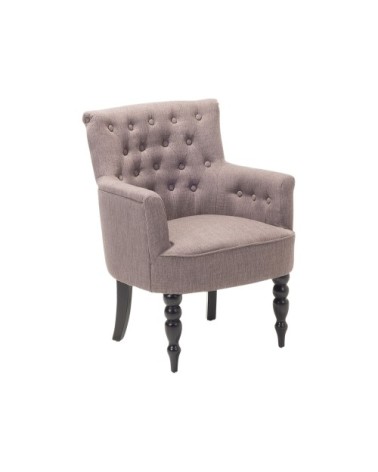 Fauteuil tapissé en tissu beige taupe