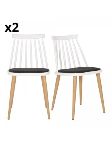 Lot 2 chaises design blanc