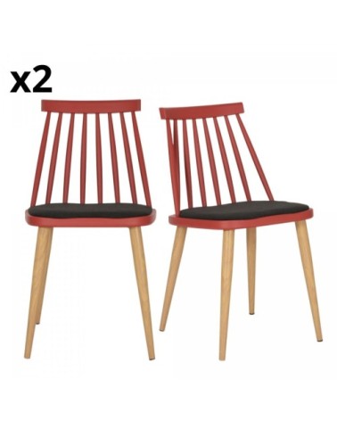 Lot 2 chaises design rouge