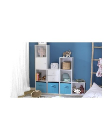 Porte pour meuble à cases bouton de porte inox - Blanc