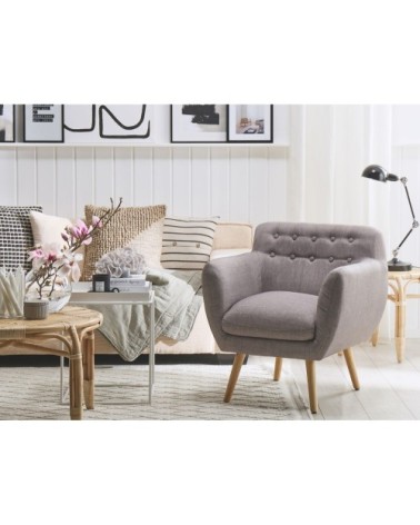 Fauteuil de salon en tissu gris clair