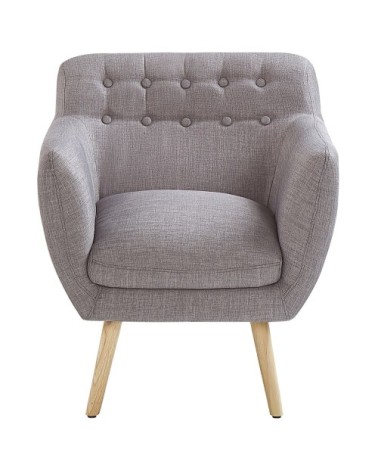 Fauteuil de salon en tissu gris clair