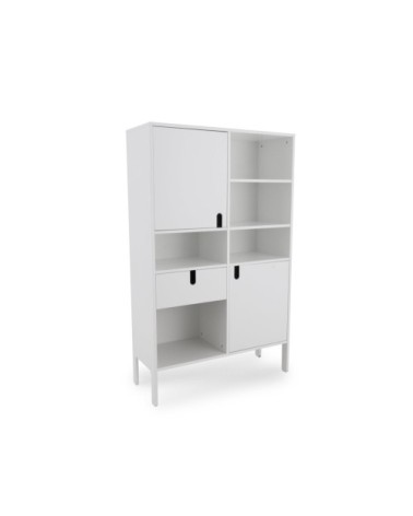 Grande étagère design nombreux rangements blanc