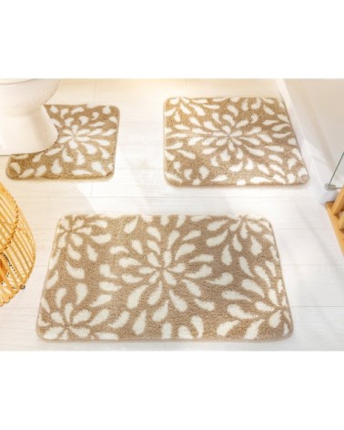 Tapis de bain beige 100x60 en polyester