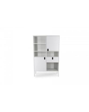 Grande étagère design nombreux rangements blanc