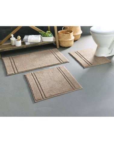 Tapis de bain beige sable 120x70 en coton
