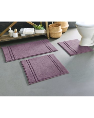 Tapis de bain violet raisin 90x50 en coton