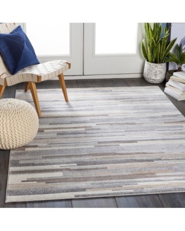 Tapis Scandinave Hygge - Blanc et Marron - 160x215cm